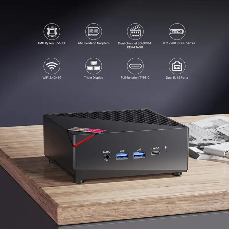 Acemagic Mini PC AMD Ryzen 7 5825U 16GB DDR4 512GB M.2 SSD PT6482681-ru