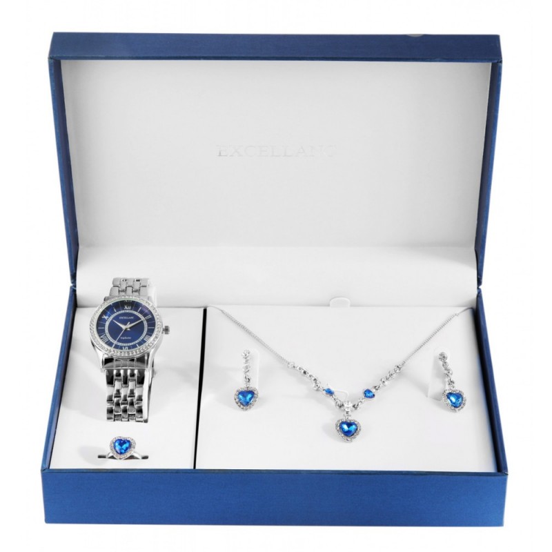 Excellanc ladies watch gift set with necklace, ring and earrings 1800220-002