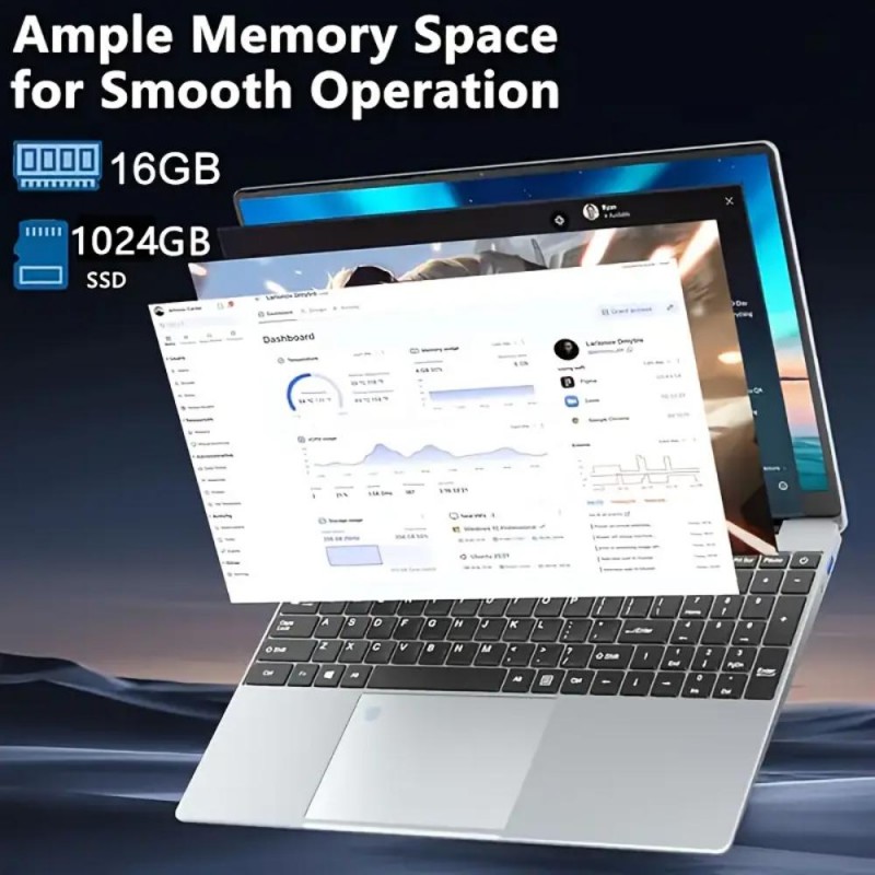 W&O Laptop 15.6 FHD 16GB DDR4 1TB SSD TJ1276376