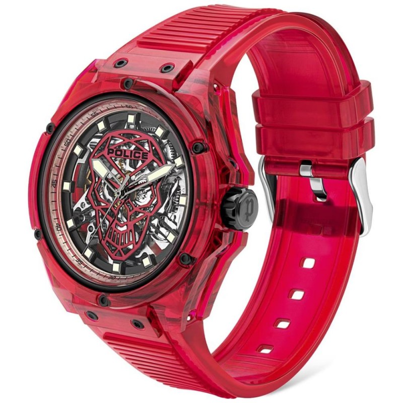 Police Translucent Skeleton Mens Watch Automatic PL15924JPR-16P