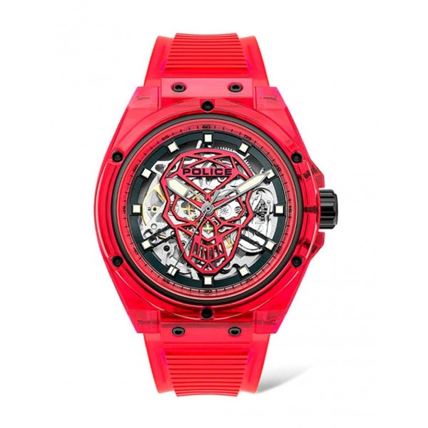 Police Translucent Skeleton Mens Watch Automatic P...
