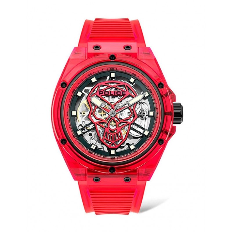 Police Translucent Skeleton Mens Watch Automatic PL15924JPR-16P