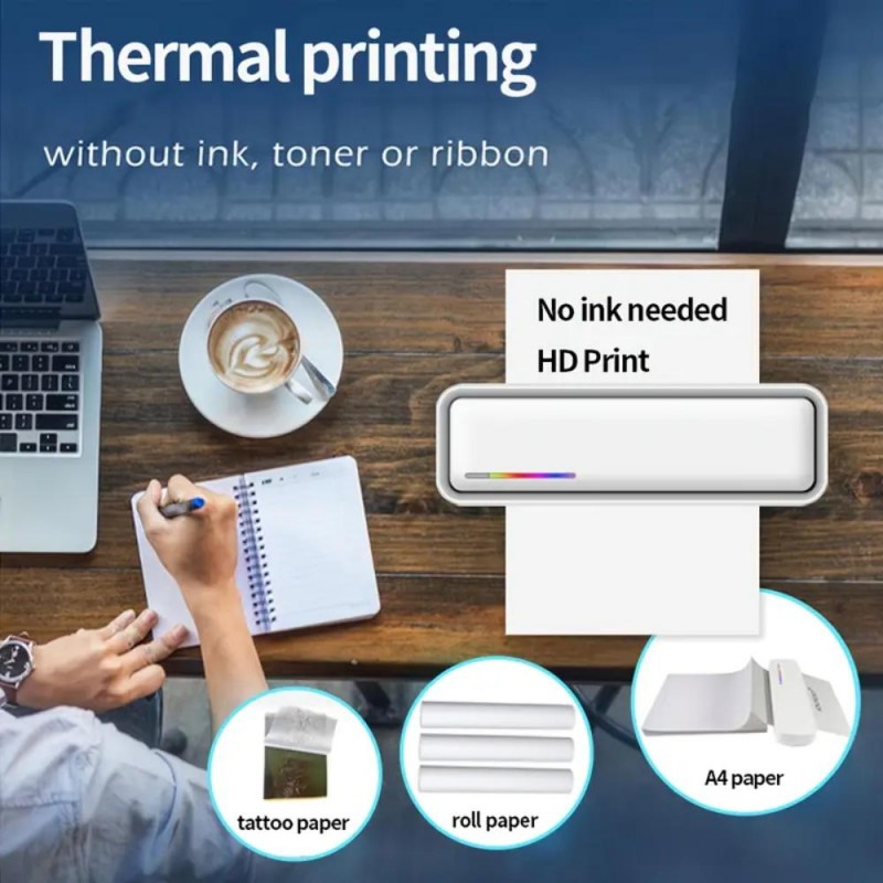 Portable A4 Thermal Printer 300DPI BH3548801
